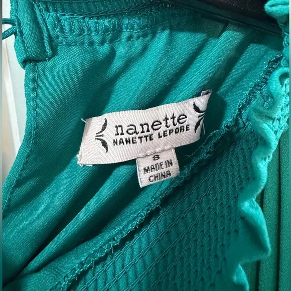 Nanette Lepore Teal Pleated Midi Dress - Picture 4 of 7